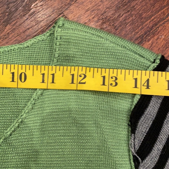 Eliza J Sweater Dress black gray green stripe color block size Large - Picture 8 of 10